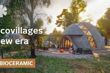 Building ecovillage of storm-proof homes made of bone-like biomaterial