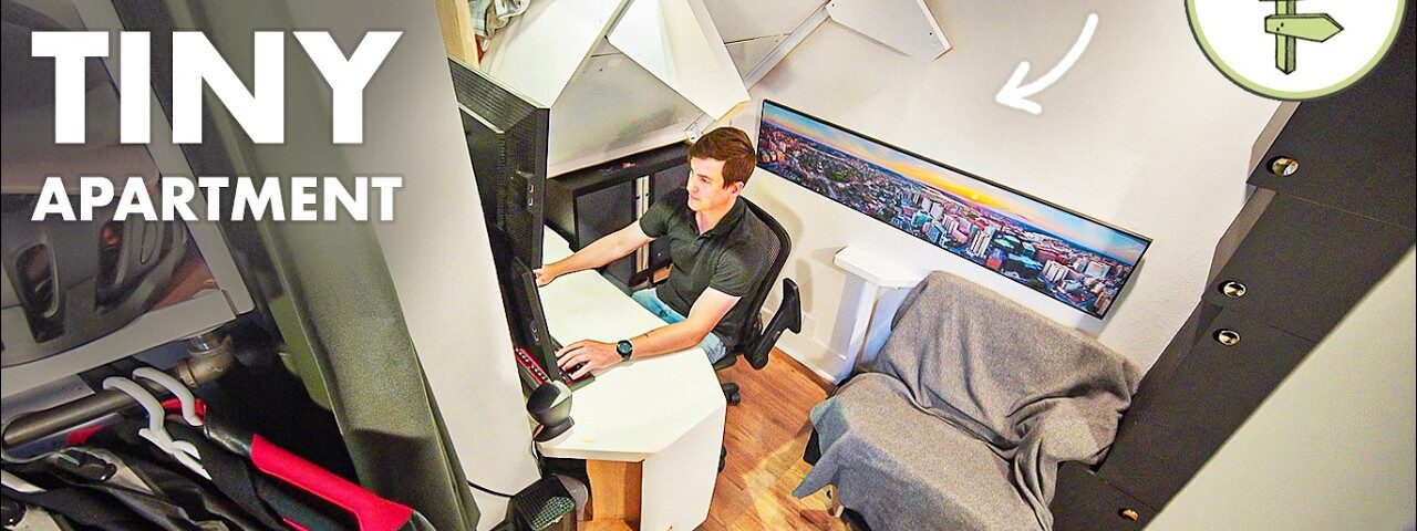 Living in a Shockingly Small 110 ft² Apartment with Clever Self-Built Furniture!