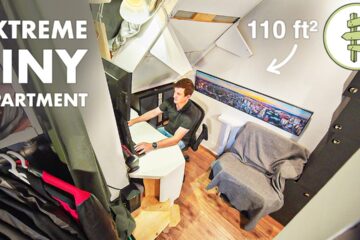 Living in a Shockingly Small 110 ft² Apartment with Clever Self-Built Furniture!