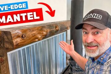 DIY Live-Edge Floating Mantle From Our Own Tree