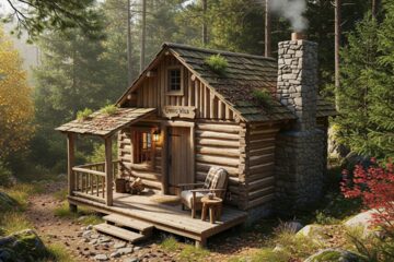 Living Wild How – Built a Cozy Log Cabin Hidden in Nature