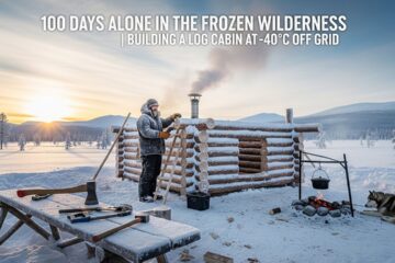 100 Days Alone in the Frozen Wilderness Building a Log Cabin at -40°C Off Grid